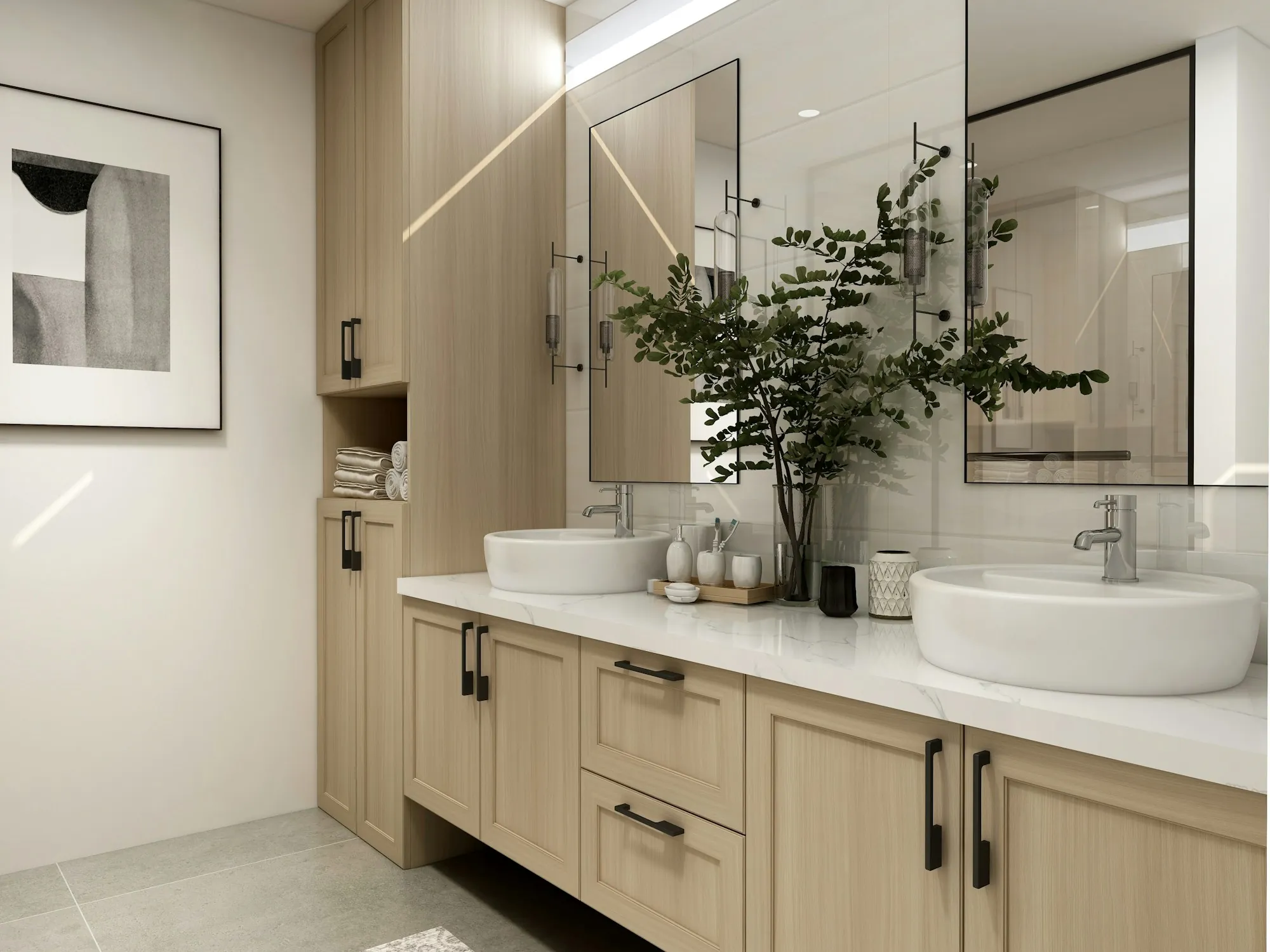 Updated bathroom interior after a remodel