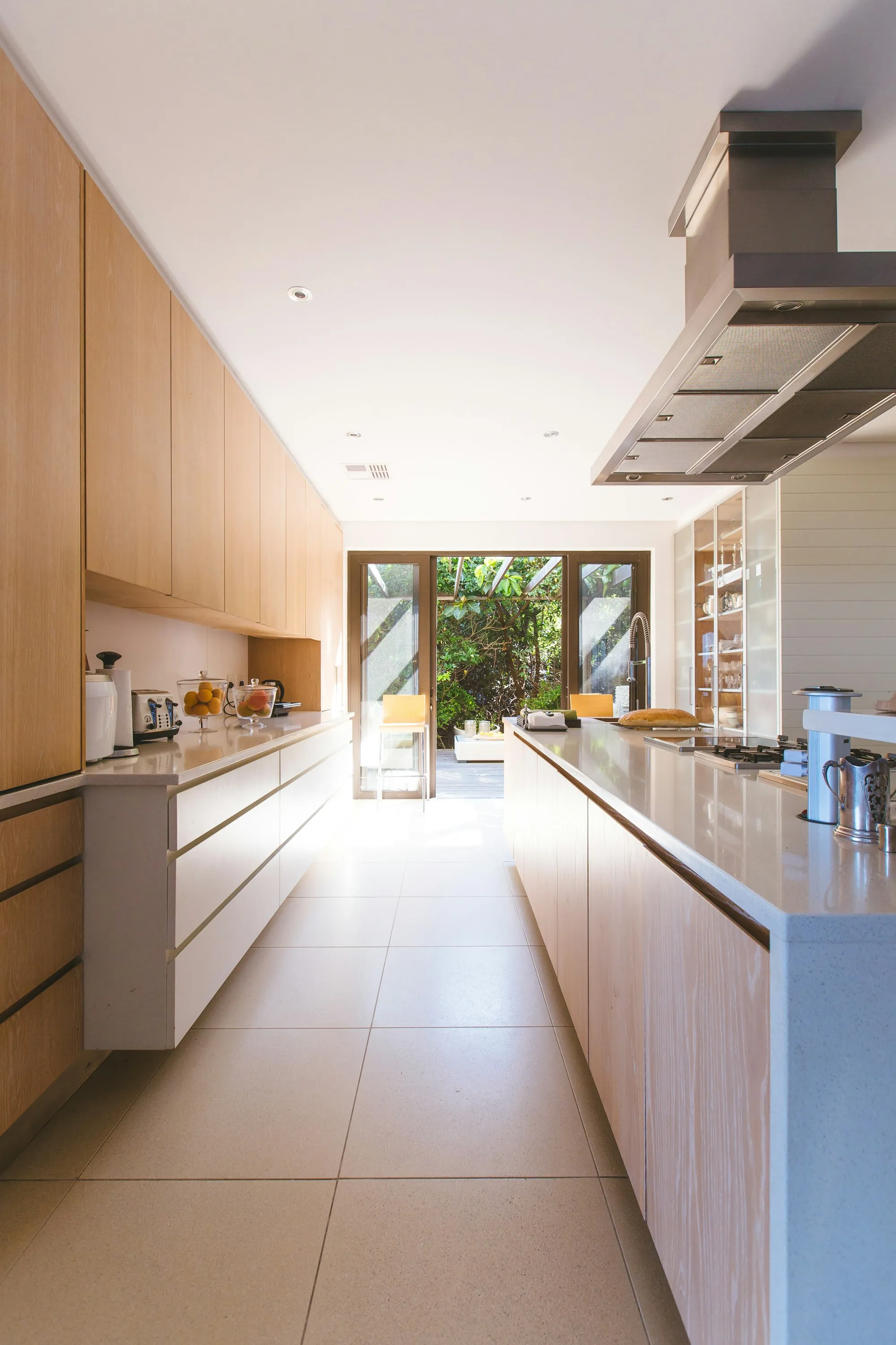 Remodeled kitchen with new cabinets and countertops
