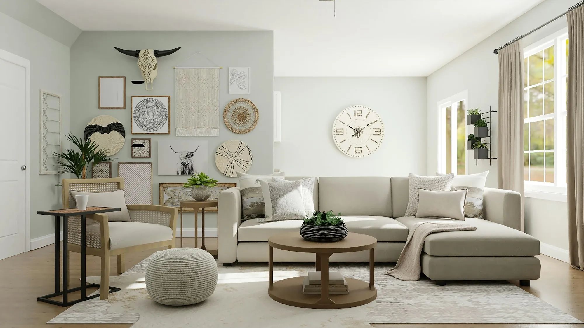 Living space with refreshed walls and trim