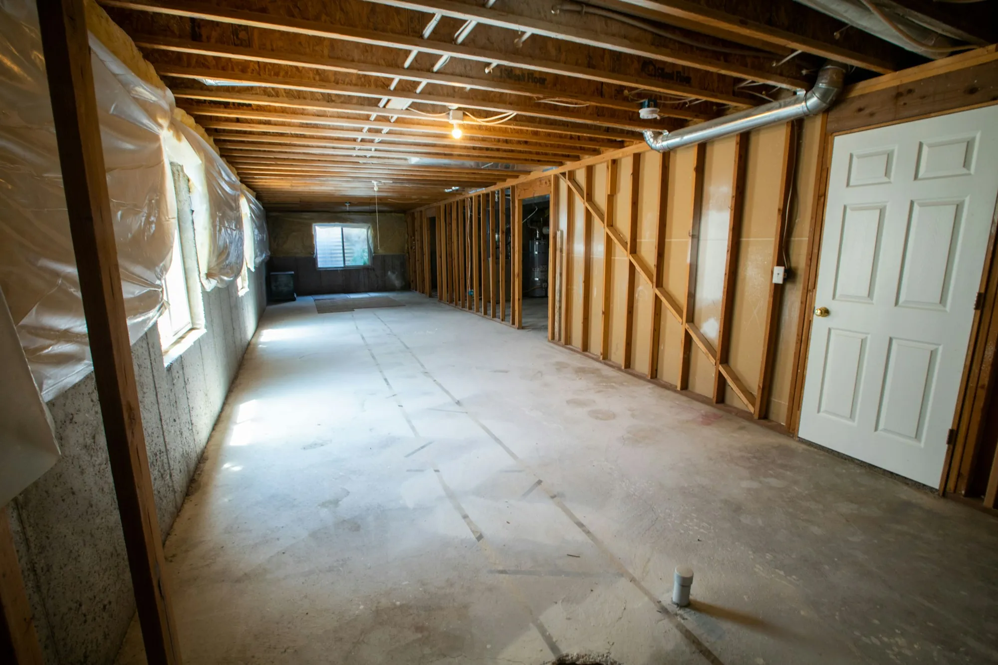 Basement interior during a finishing project