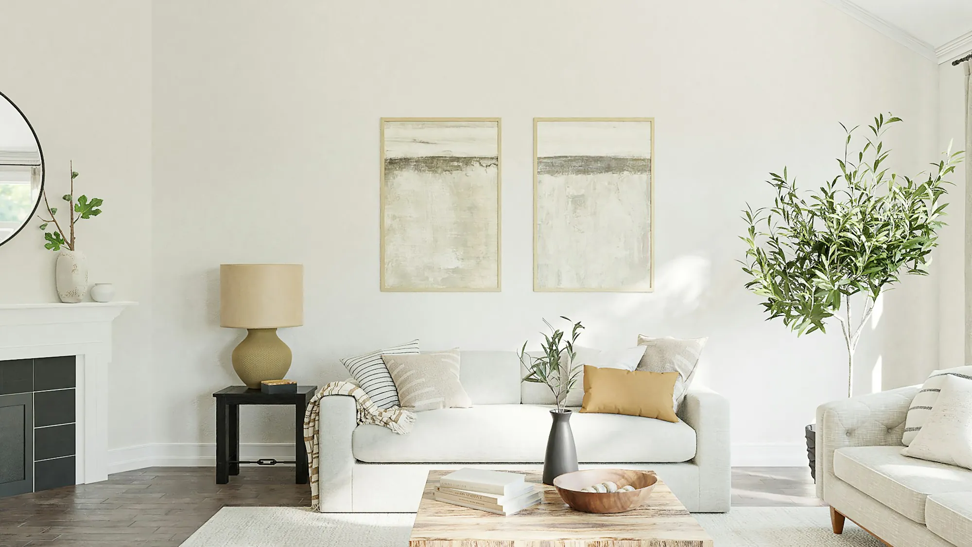 Living room with refreshed finishes